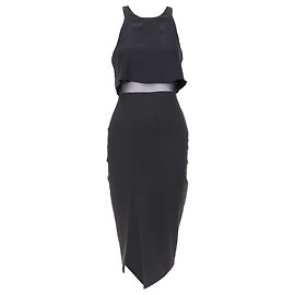 Kiandra Midikleid mit Ausschnitt und transparentem Stoff von Elizabeth And James Schwarz