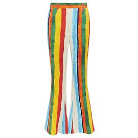 Dolce & Gabbana Pantalones acampanados de brocado de algodón a rayas Dolce Gabbana Kitty Spencer Multicolor