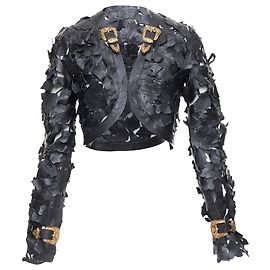 Alexander Mcqueen Blumen-Laser-Cut-Lederjacke Schwarz