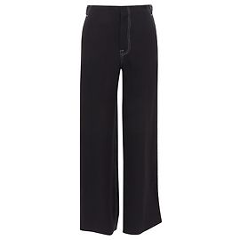 Céline Celine phoebe philo overstitch button wide pants Black