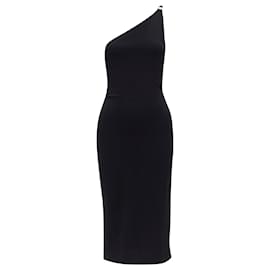 Gucci-Gucci tom ford leather strap g buckle jersey bodycon dress-Black