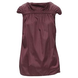 Boxy-Top mit gerafften Kurzärmeln aus elastischer Baumwolle von Marni Rot