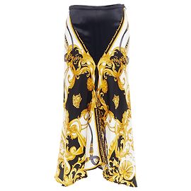 Saia de seda viscose com corte enviesado Barocco Rodeo da Versace Preto