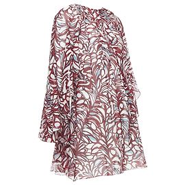 Vestido capa con estampado abstracto Giambattista Valli giamba Roja Burdeos