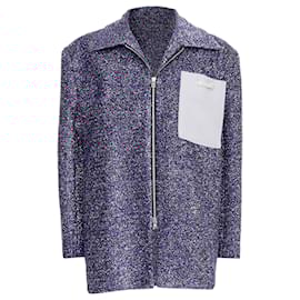 Autre Marque-Xander Zhou Signature Lurex Pocket Tinsel Jacket-Blue
