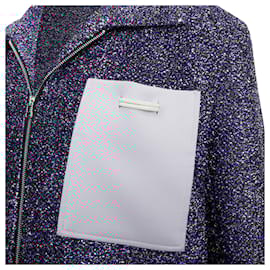 Autre Marque-Xander Zhou Signature Lurex Pocket Tinsel Jacket-Blue