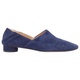 Die Noelle Wildleder klappbaren Blockabsatz Slipper von The Row Blau Marineblau