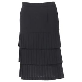 Jupe crayon à ourlet plissé et superposé de Junya Watanabe Noir