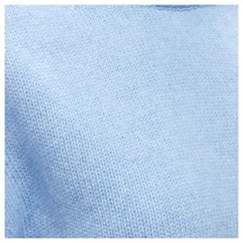 Alexander Mcqueen-Alexander McQueen speckled wool boxy cropped sweater-Blue