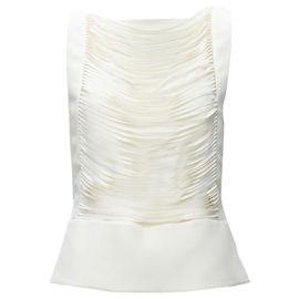 Tom Ford Laser-Cut-Fransen-Polyester-Bandeau-Set-Top Weiß