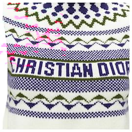 Dior-Christian Dior Dioralps Wool Cashmere Fairisle Sweater-White,Cream