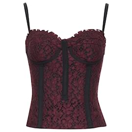 Dolce & Gabbana-Dolce Gabbana Lace Overlay Hard Corset Bustier-Black