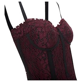 Dolce & Gabbana-Dolce Gabbana Lace Overlay Hard Corset Bustier-Black