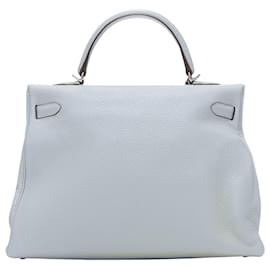Hermès-Hermes Kelly Clemence Sports Canvas Strap Satchel Bag-Blue