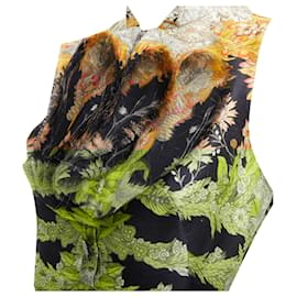 Alexander Mcqueen-Alexander Mcqueen Skeleton Foliage Floral Ruffle Dress-Black