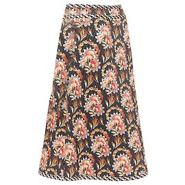 Falda acolchada de seda con estampado floral Oscar De La Renta Multicolor