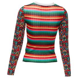 Valentino Garavani Langarm-Pullover aus buntem Lurex mit Valentino-Kragen Mehrfarben