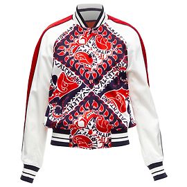 Valentino Garavani Satin Bomberjacke mit Herz-Bandana Valentino manifesto Rot