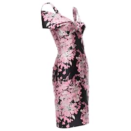 Dolce & Gabbana-Dolce Gabbana floral jacquard off shoulder corsetted dress-Black