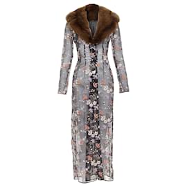 Dolce & Gabbana-Dolce Gabbana fur oriental floral embroidery coat-Black