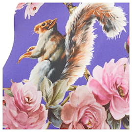Dolce & Gabbana-Dolce Gabbana squirrel garden floral print cocktail dress-Purple