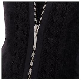 Chanel-Chanel fluffy angora blend cc zip layered sweater-Black