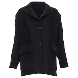 Dior-Dior cashmere teddy textured pocketed coat-Black