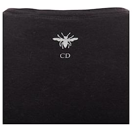 Dior-Christian Dior Addict Cotton Linen Logo Print Tshirt-Black