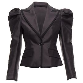Dolce & Gabbana Blazer Tuxedo in Seta con Maniche a Puff di Dolce Gabbana Nero