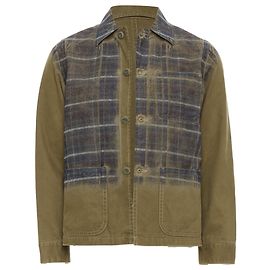 Comme Des Garcons Tricot Camicia Overshirt a Quadri Sfumata Verde
