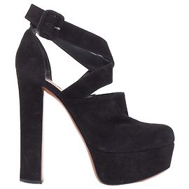 Alaïa Alaia Wildleder Wrap Strap Block-Platform-Heels Schwarz