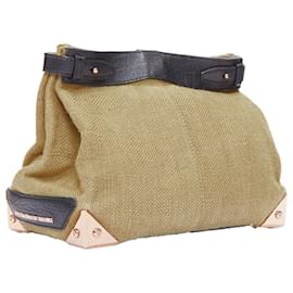 Autre Marque-Alexander Wang Adele Canvas Metal Corner Lunch Clutch Bag-Black