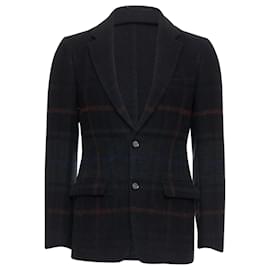 Autre Marque-Tomorrowland Tartan Degrade Wool Blazer Jacket-Black