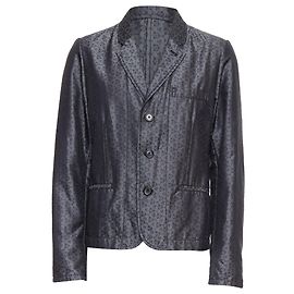 Blazer de brocado floral geométrico en mezcla de seda Ann Demeulemeester Gris