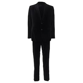 Dolce & Gabbana-Dolce Gabbana Martini Fit Velvet Blazer Jacket Pants Suit-Black