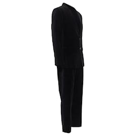 Dolce & Gabbana-Dolce Gabbana Martini Fit Velvet Blazer Jacket Pants Suit-Black