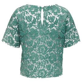 Valentino Garavani Camiseta corta boxy de encaje floral Valentino Verde