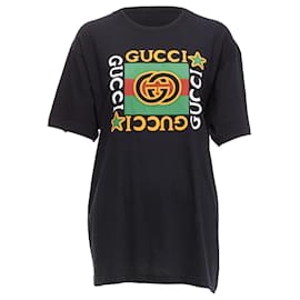 Gucci-Gucci gg box logo cotton long relaxed tshirt-Black