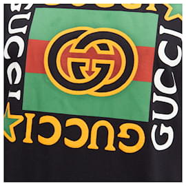 Gucci-Gucci gg box logo cotton long relaxed tshirt-Black