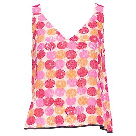 Marni Spitzen-Top mit Punktmuster und tiefem V-Ausschnitt Pink