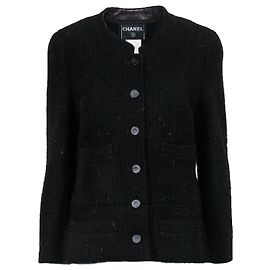 Chanel Tweed Red Dot Jacket Black Black