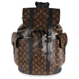 Louis Vuitton-Louis Vuitton Monogram Macassar Canvas Christopher Backpack MM-Brown,Black