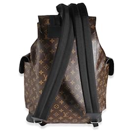 Louis Vuitton-Louis Vuitton Monogram Macassar Canvas Christopher Backpack MM-Brown,Black
