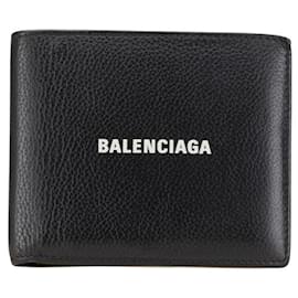 Balenciaga-Balenciaga Leather Logo Bifold Wallet-Black