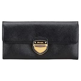 Prada-Prada Saffiano Long Wallet 1M1037-Black