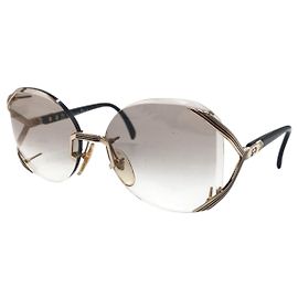 Gafas de sol Dior Vintage de metal dorado con logo CD Dorado