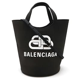Balenciaga-Balenciaga Wave Medium Canvas Tote Bag-Black