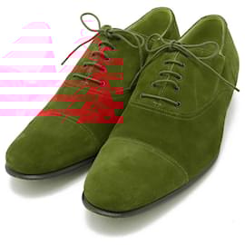 Hermès-Hermes Suede Lace Up Shoes Dress Shoes-Red