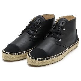 Chanel Leather Canvas Jute Chukka Boots Other