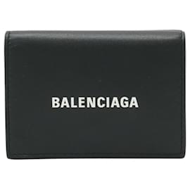 Balenciaga-Balenciaga Everyday Mini Wallet Leather Black-Black